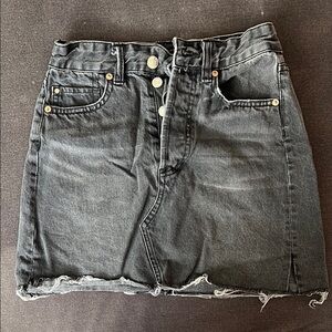 Black Denim Mini Skirt